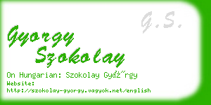 gyorgy szokolay business card